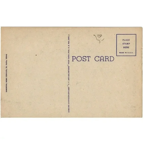 Borunda School Juarez Old Mexico Postcard - Picture 2 of 2